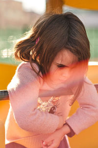 Close-up portrait of a girl