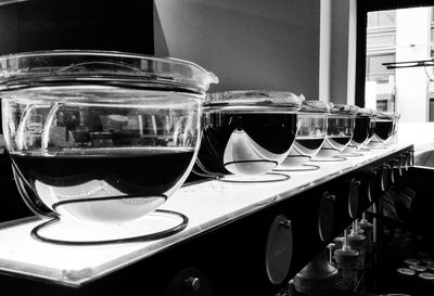 Close-up of coffee served on table in cafe