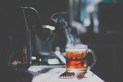 Close-up of tea on table