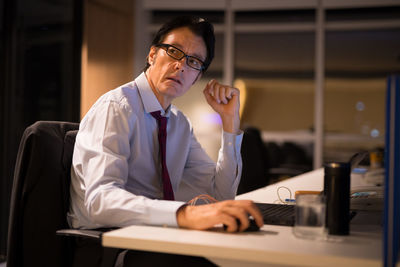 Businessman working at office