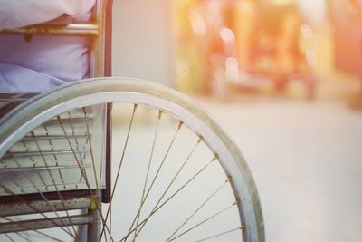 Close-up of bicycle wheel