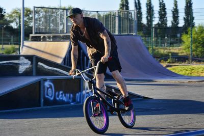 Man riding bicycle