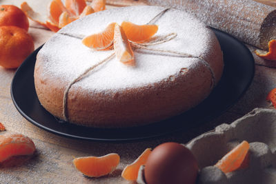 Close-up of orange cake