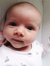 Close-up portrait of cute baby girl 