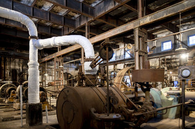 Old machinery in an abandoned factory.