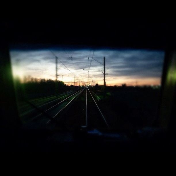 sky, sunset, cloud - sky, landscape, field, cloudy, transportation, cloud, silhouette, dusk, nature, dramatic sky, tranquil scene, railroad track, rural scene, tranquility, no people, electricity pylon, scenics, overcast