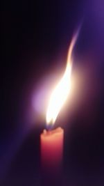 Close-up of lit candle