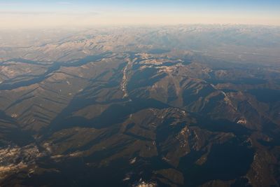 Aerial view of dramatic landscape