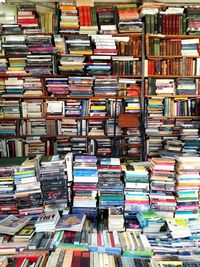 Full frame shot of books on shelf at store