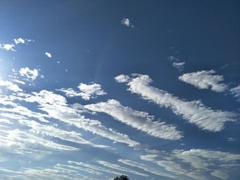 Low angle view of vapor trail in sky