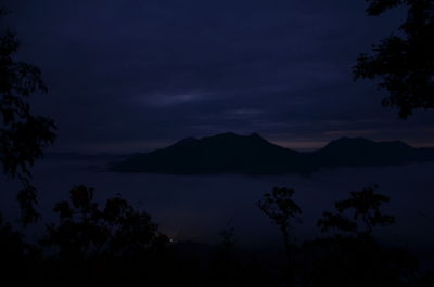 Scenic view of mountains at sunset
