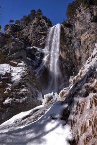 Scenic view of waterfall