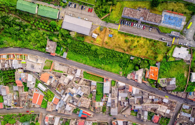 High angle view of buildings