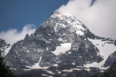 Snow covered mountain against sky