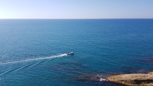 High angle view of sea against sky