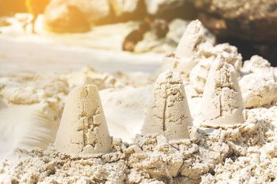 Close-up of rock on beach