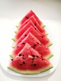 High angle view of fruit in plate