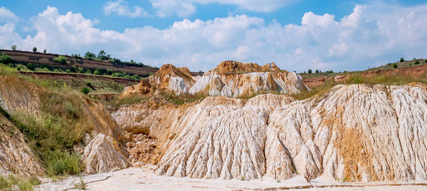 Old abandoned clay quarry, kaolin quarry in vetovo village area, bulgaria