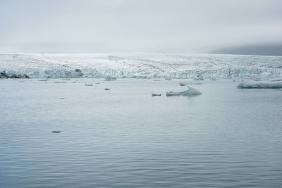 Melting icebergs as a result of global warming, climate change. jokulsarlon glacial lagoon. iceland