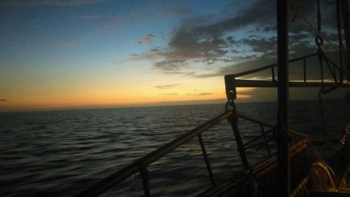 Scenic view of sea at sunset