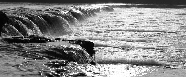 Water splashing in sea