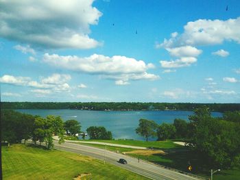 Scenic view of landscape against cloudy sky