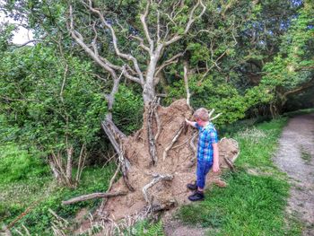 People in forest