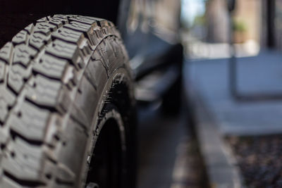 Close-up of a tire