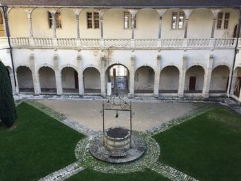 High angle view of fountain building