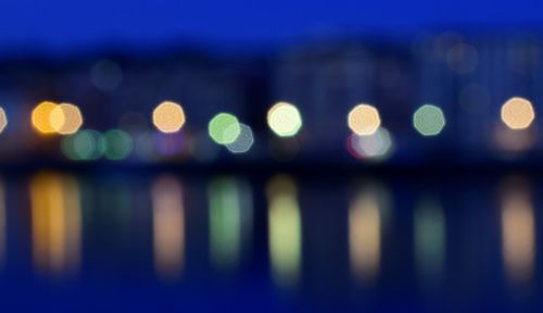 Defocused image of illuminated lights