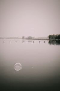 Scenic view of lake against clear sky