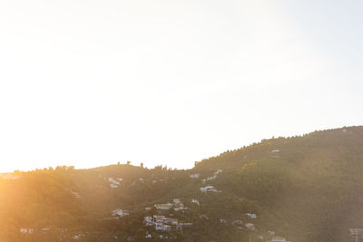 Scenic view of land against clear sky