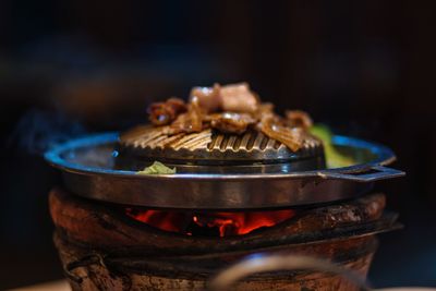 Close-up of food on table