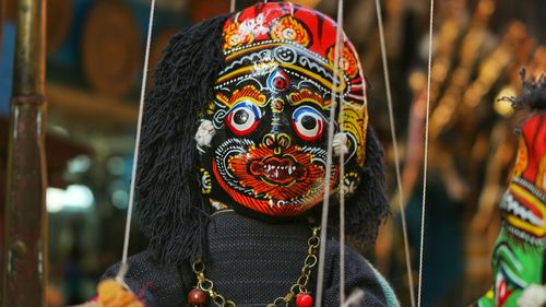 Close-up of multi colored mask