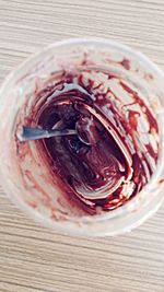 Close-up of food on wooden table