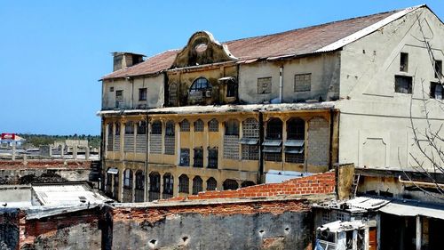 Close-up of abandoned building