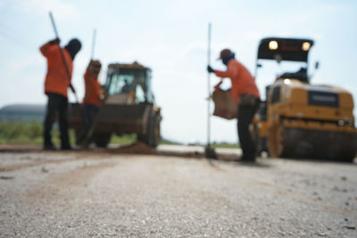 People working at construction site