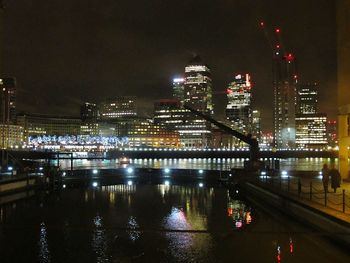 Illuminated city at night