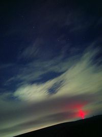 Low angle view of sky at night