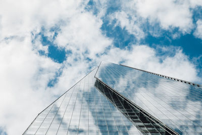 Low angle view of modern building against sky