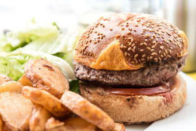 Close-up of hamburger