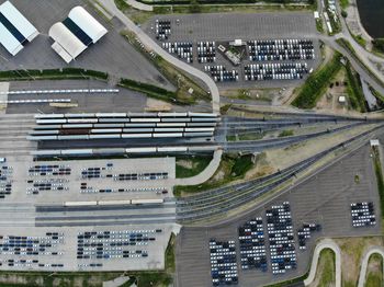 High angle view of city street