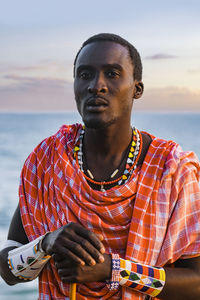 Maasai man on the beach