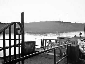 View of calm sea against clear sky