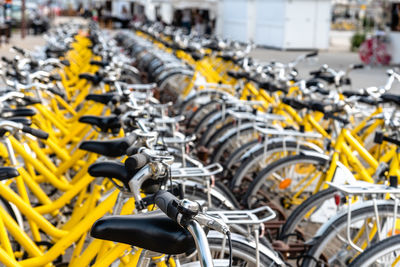 Rental bike park lot