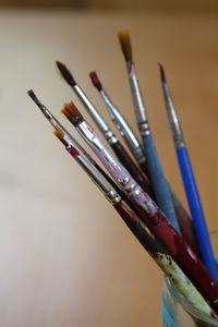 Close-up of paintbrushes