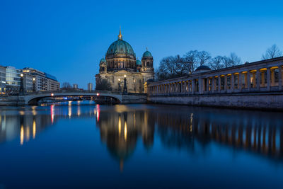 Reflection of buildings in water