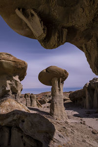 Wild rock formations in the desert wilderness of new mexico at n