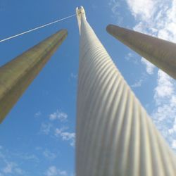 Low angle view of building against blue sky