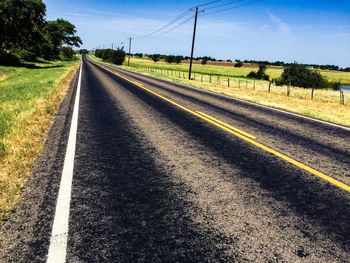 Empty road along landscape